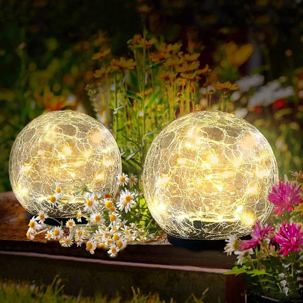 Solar Powered LED Glass Ball Garden Lawn Lamp