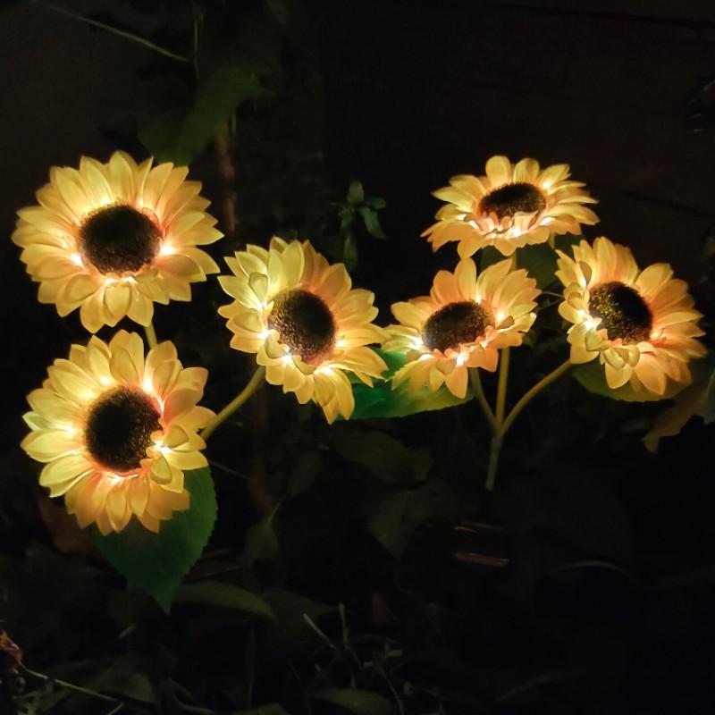 Upgraded 3 Sunflower Solar Garden Light
